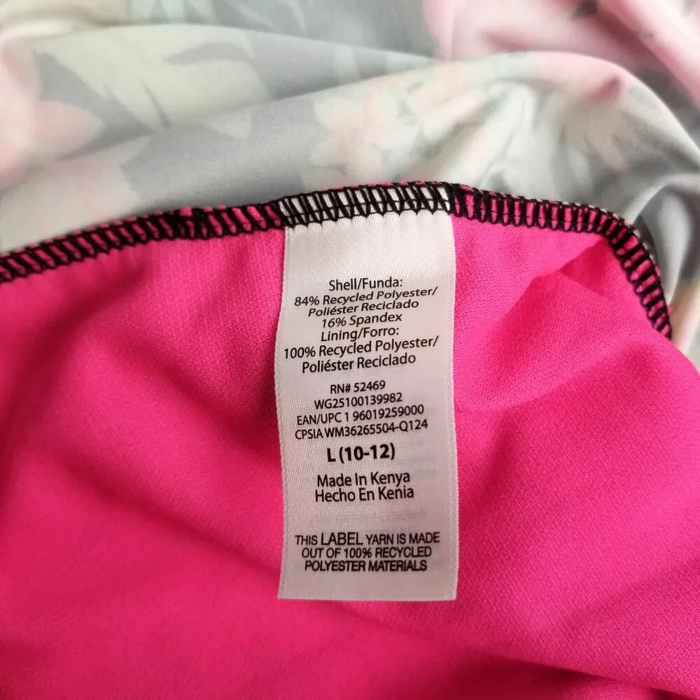 NWT Wonder Nation Girls Tankini Top Large 10 12 Tropical Floral UPF 50 Swim